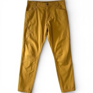 Patagonia Venga Rock Pants Climbing Bouldering Hiking Mustard Yellow 35